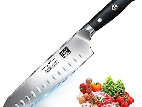 Couteau Santoku SHAN ZU 18CM en Acier Inoxydable