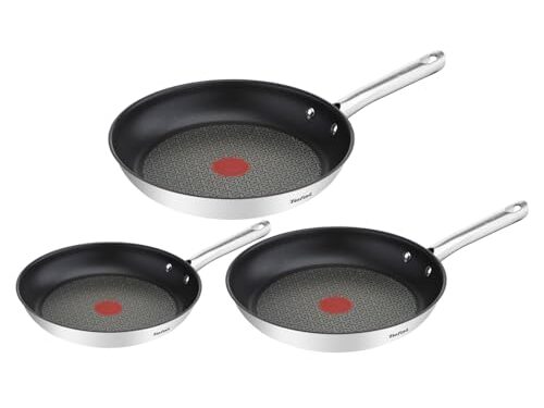 Tefal Duetto Lot de 3 poêles inox