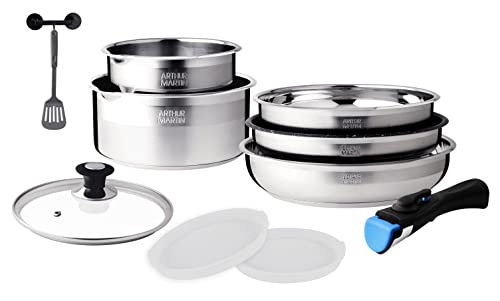 Batterie de cuisine amovible Arthur Martin 10 pièces
