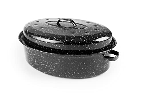 Cocotte ovale noire en acier émaillé