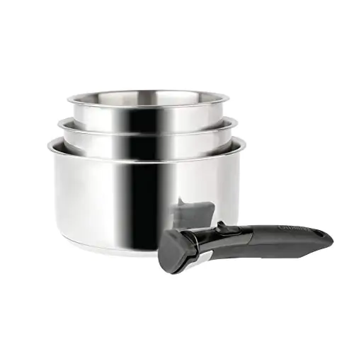 Lot de 3 casseroles inox Sitramovible