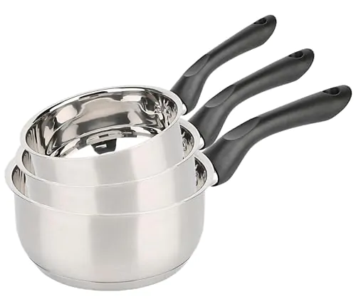 Lot de 3 Casseroles Primo en Acier Inoxydable