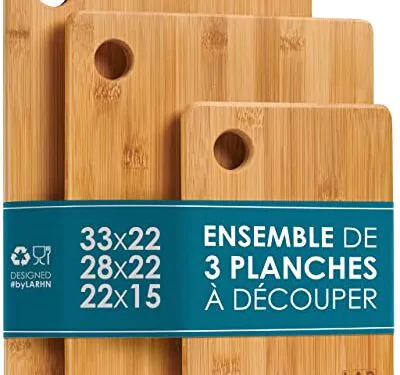 Lot de 3 Planches à Découper en Bambou