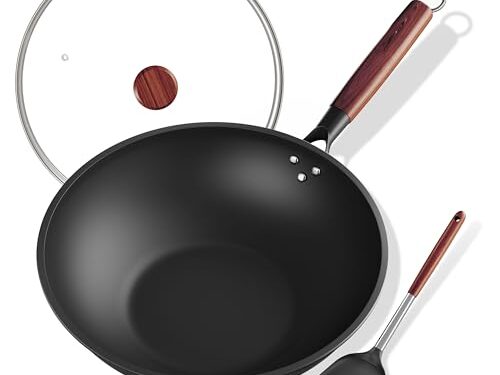 Wok Antiadhésif 33cm avec Couvercle