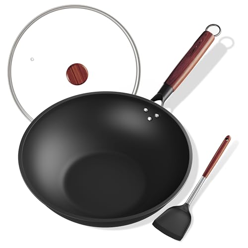 Wok Antiadhésif 33cm avec Couvercle