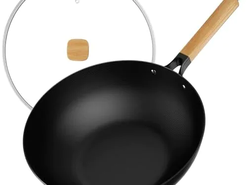Wok Antiadhésif Jobin 30cm avec Couvercle