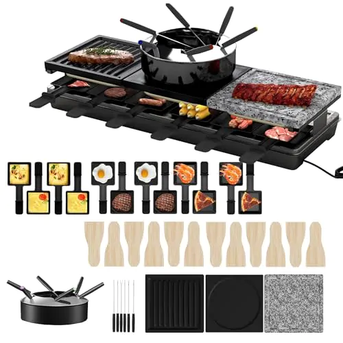 Barbecue à raclette 3 en 1 pour 12 personnes