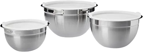 Lot de 3 saladiers en acier inoxydable