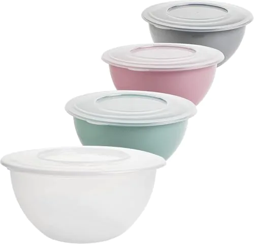Saladier avec couvercle, 4 pièces, 5 L