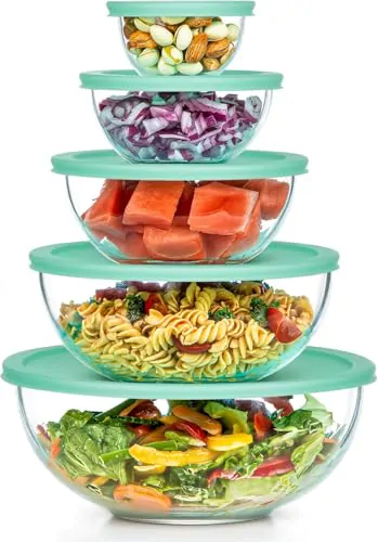 Ensemble de 5 Saladiers Empilables en Verre