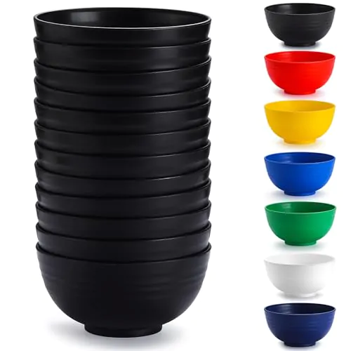Ensemble de Bols en Plastique Noir 750ml