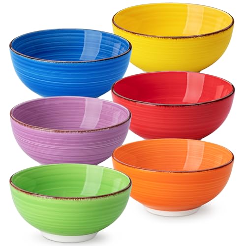 Set de 6 Bols à Petit Déjeuner Multicolores