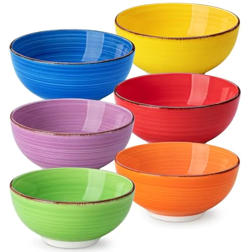 Set de 6 Bols à Petit Déjeuner Multicolores