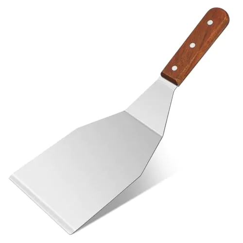 Spatule en inox avec manche en bois