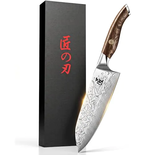 Couteau Santoku 18 cm en Acier Damas
