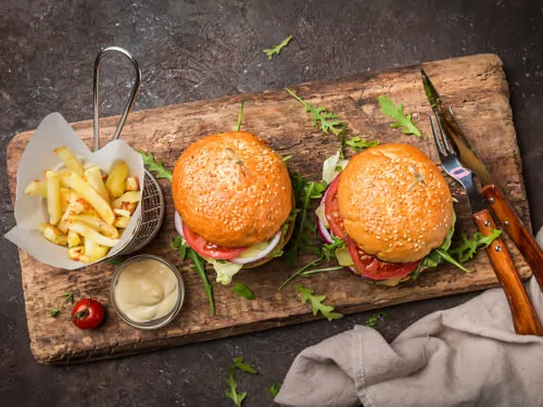 guarnición de hamburguesa