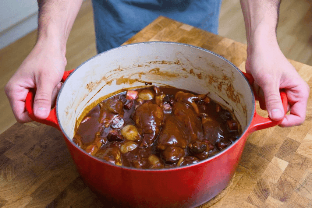 Estofado de ternera a la borgoñona, receta de la abuela