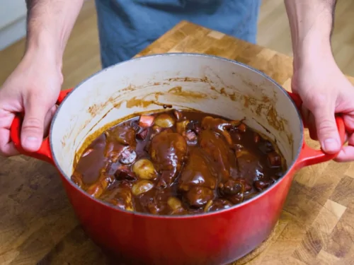 Estofado de ternera a la borgoñona, receta de la abuela