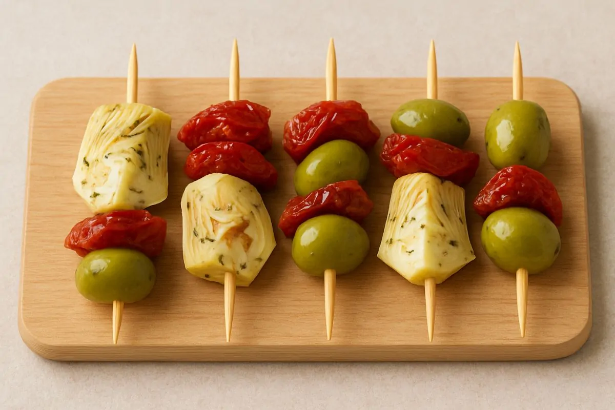 Antipasto de verduras (alcachofa, tomate seco, aceituna)