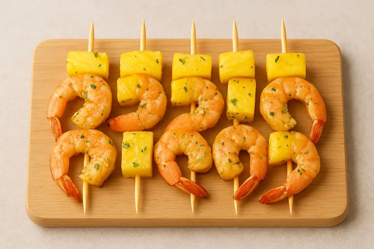 Langostinos marinados en piña