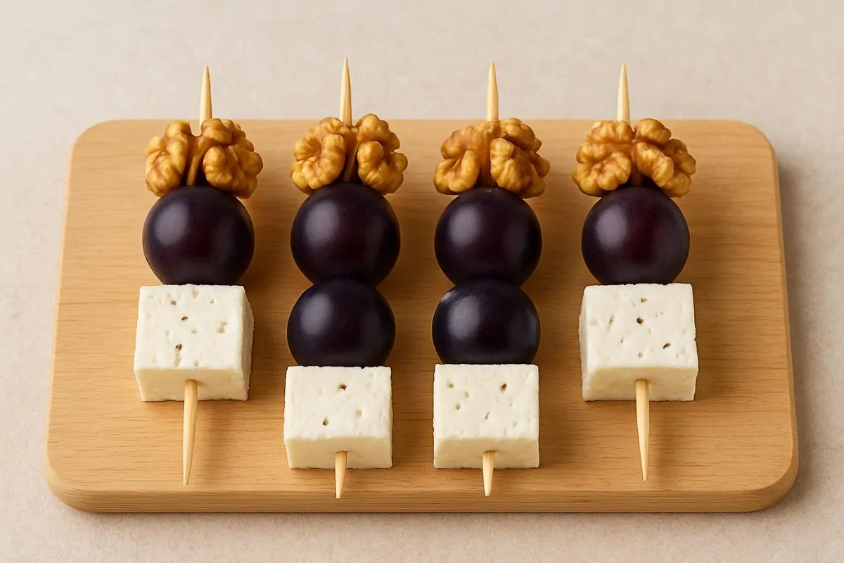 Queso de cabra, uvas y nueces