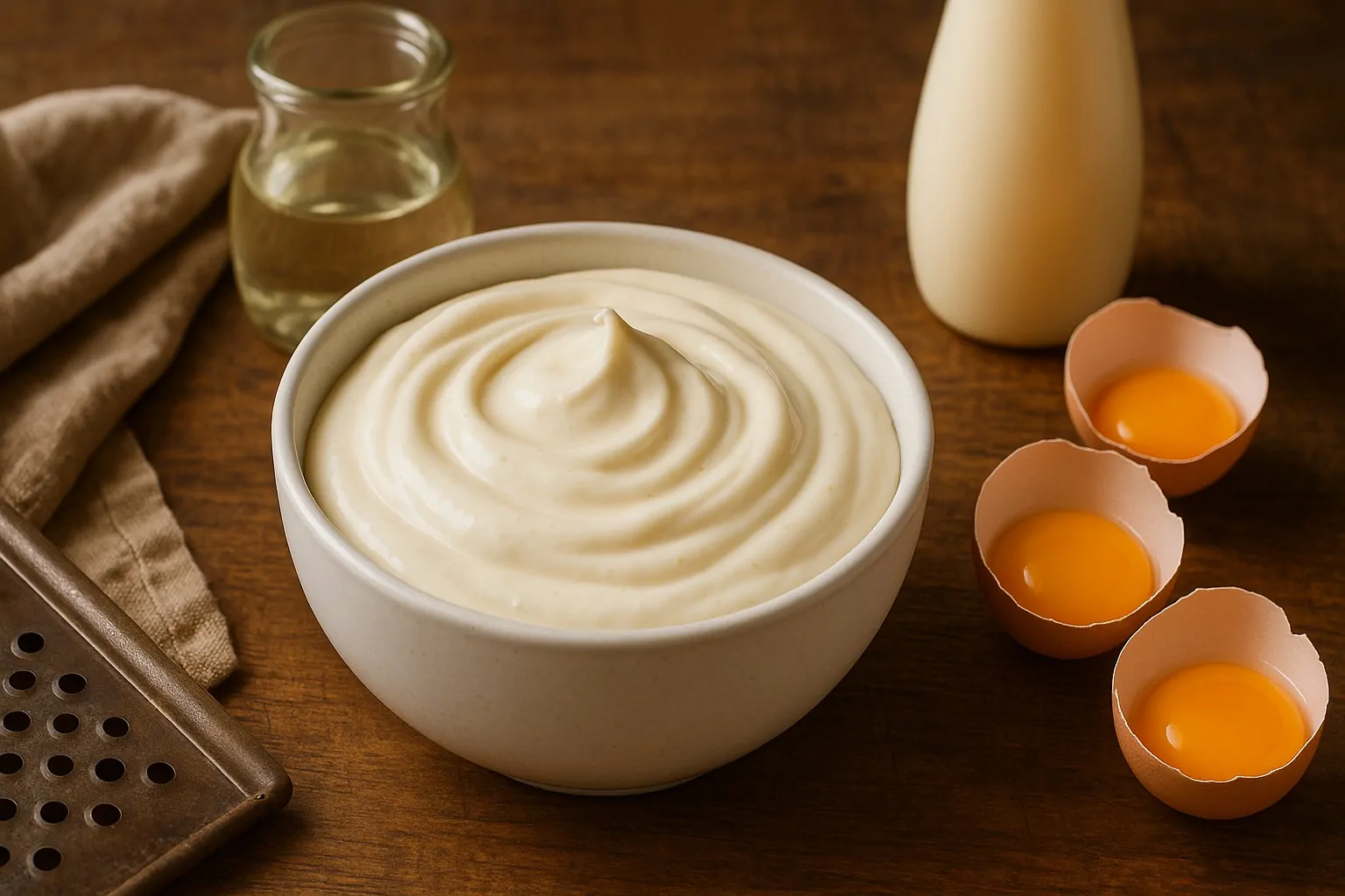 Authentic Japanese mayonnaise recipe and fresh ingredients