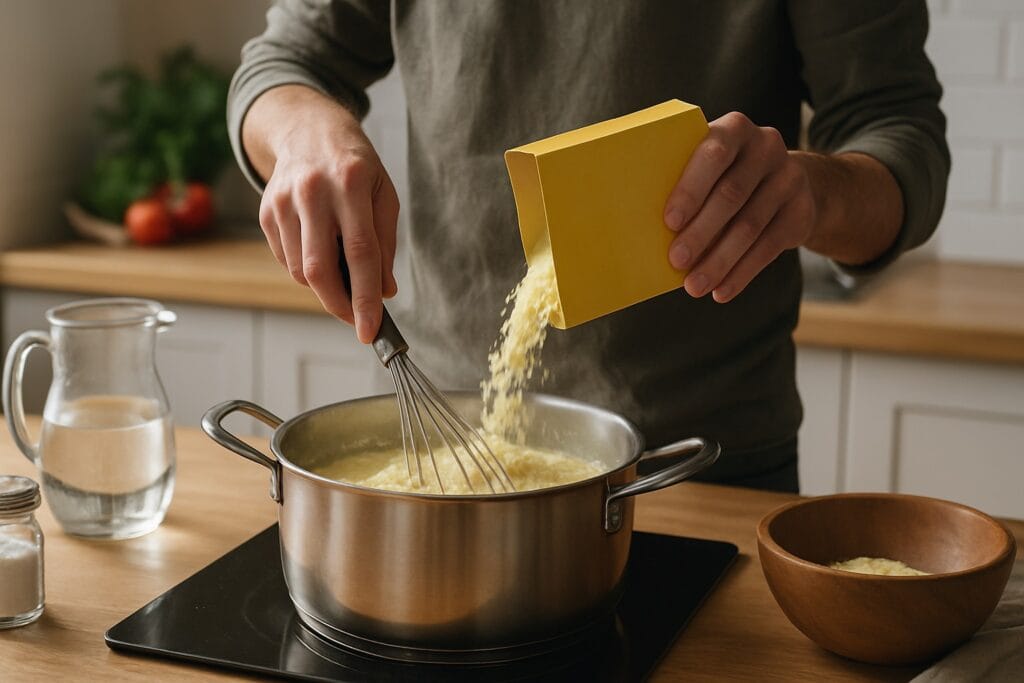 Preparación de un puré de patatas mousseline sin leche