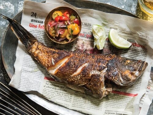 Lubina negra frita en sartén