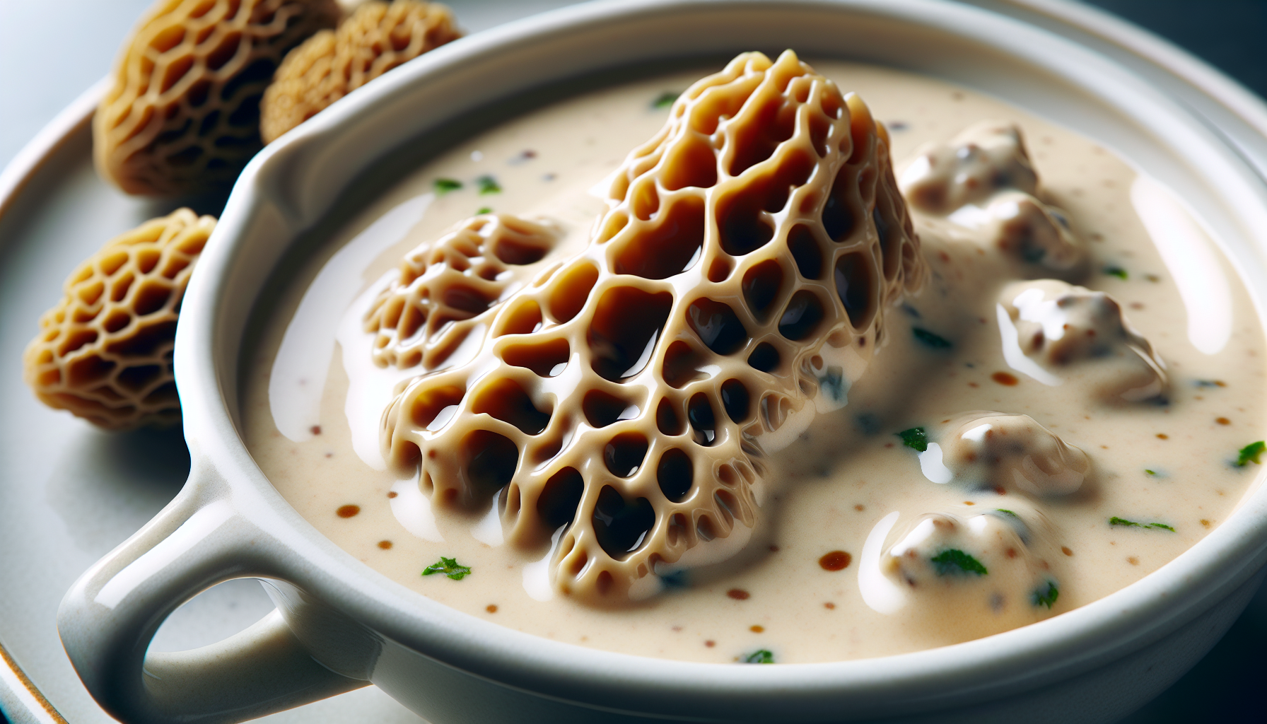 Salsa cremosa de setas morillas secas