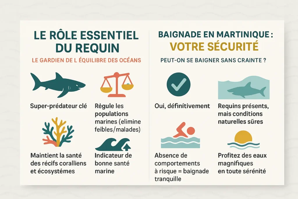 Infografía sobre tiburones en Martinica