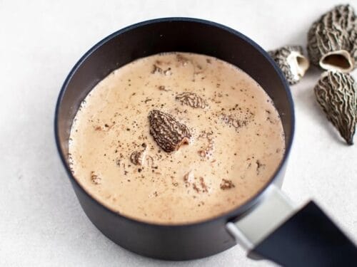 Salsa de setas morillas secas