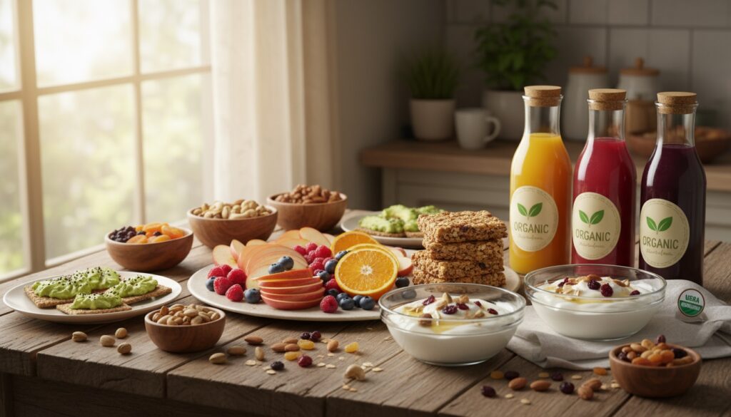 Merienda orgánica con la familia