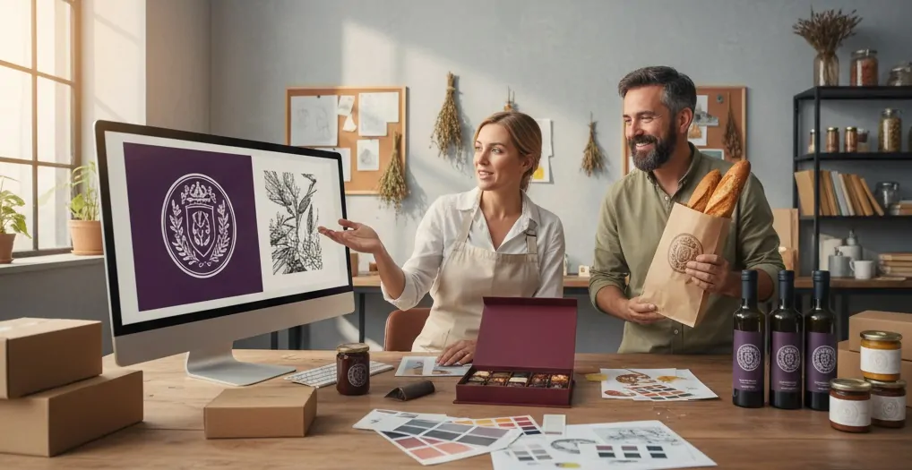 Présentation du branding créé par un graphiste culinaire Graphiste culinaire avec un artisan
