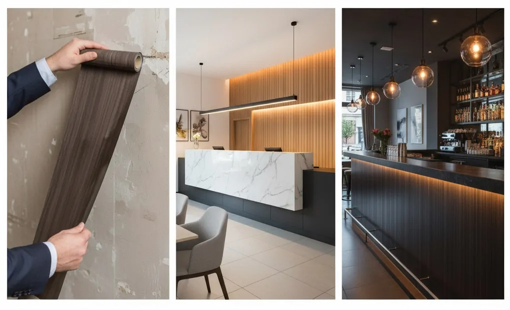 Recubrimiento adhesivo para hoteles