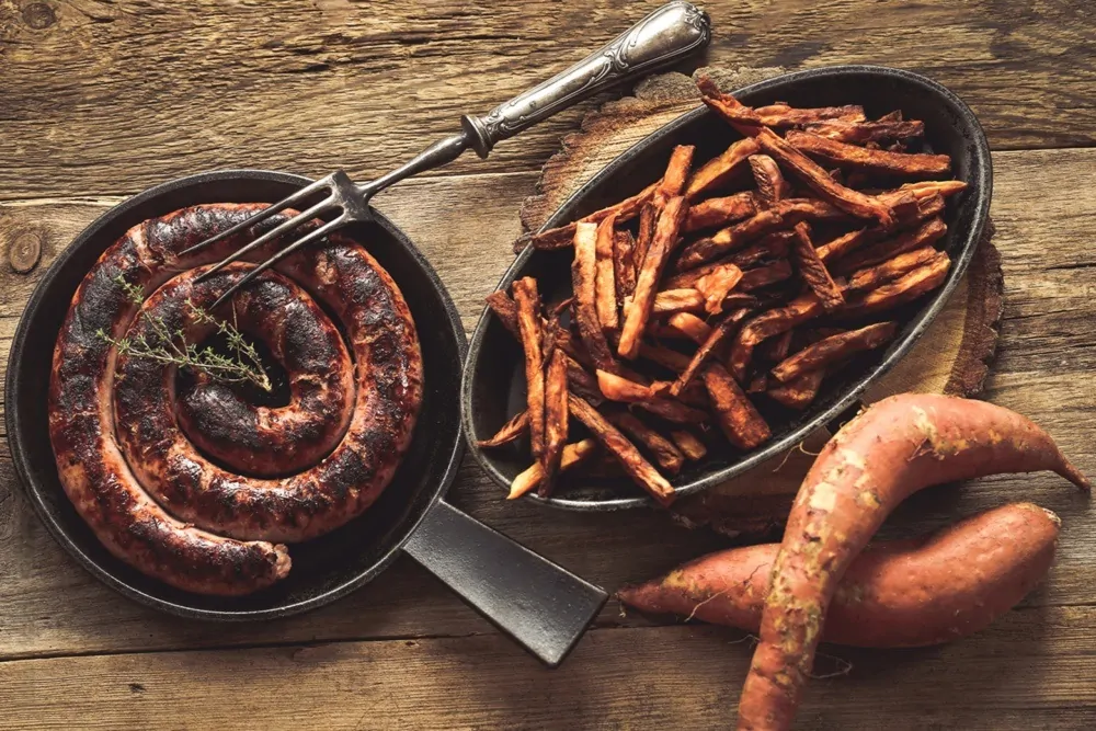 Pan-fried Toulouse sausage pan-fried Toulouse sausage