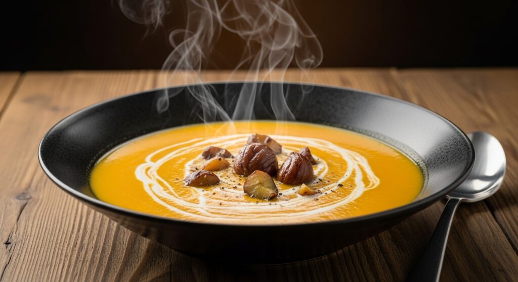 soupe de potimarron à la crème de châtaigne soupe de potimarron à la crème de châtaigne