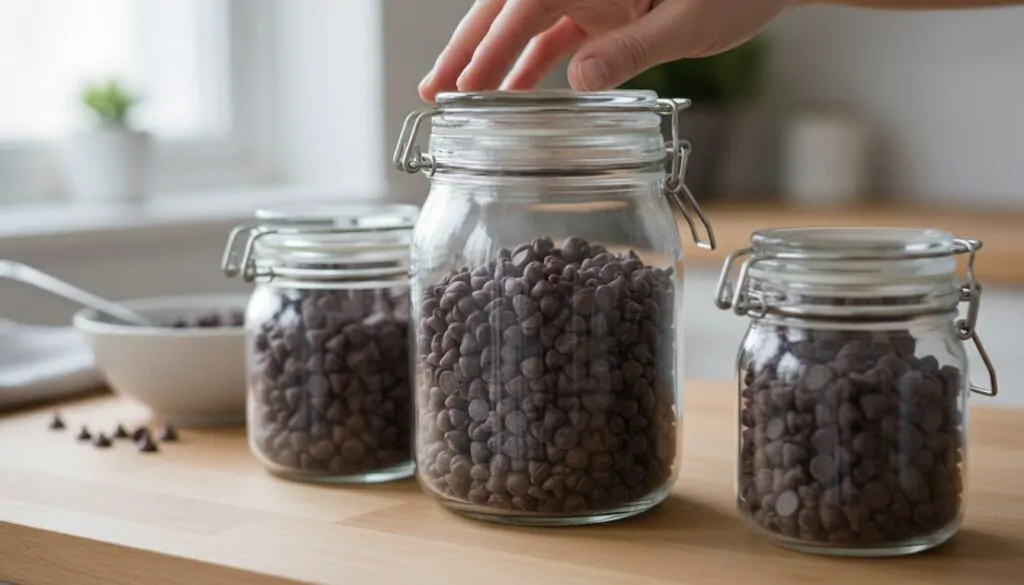 Airtight jar for storing chocolate chips Airtight jar for storing chocolate chips