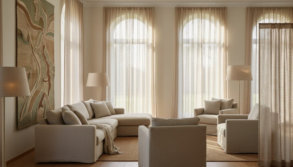 Cortinas de lino y luz natural en la decoración
