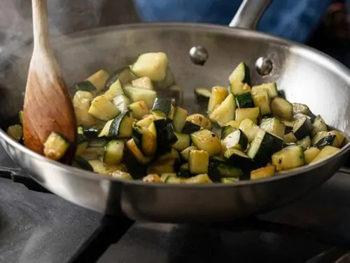 Receta que utiliza una sartén de acero inoxidable