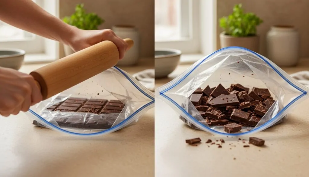 Rolling pin for crushing chocolate chips Rolling pin for crushing chocolate chips