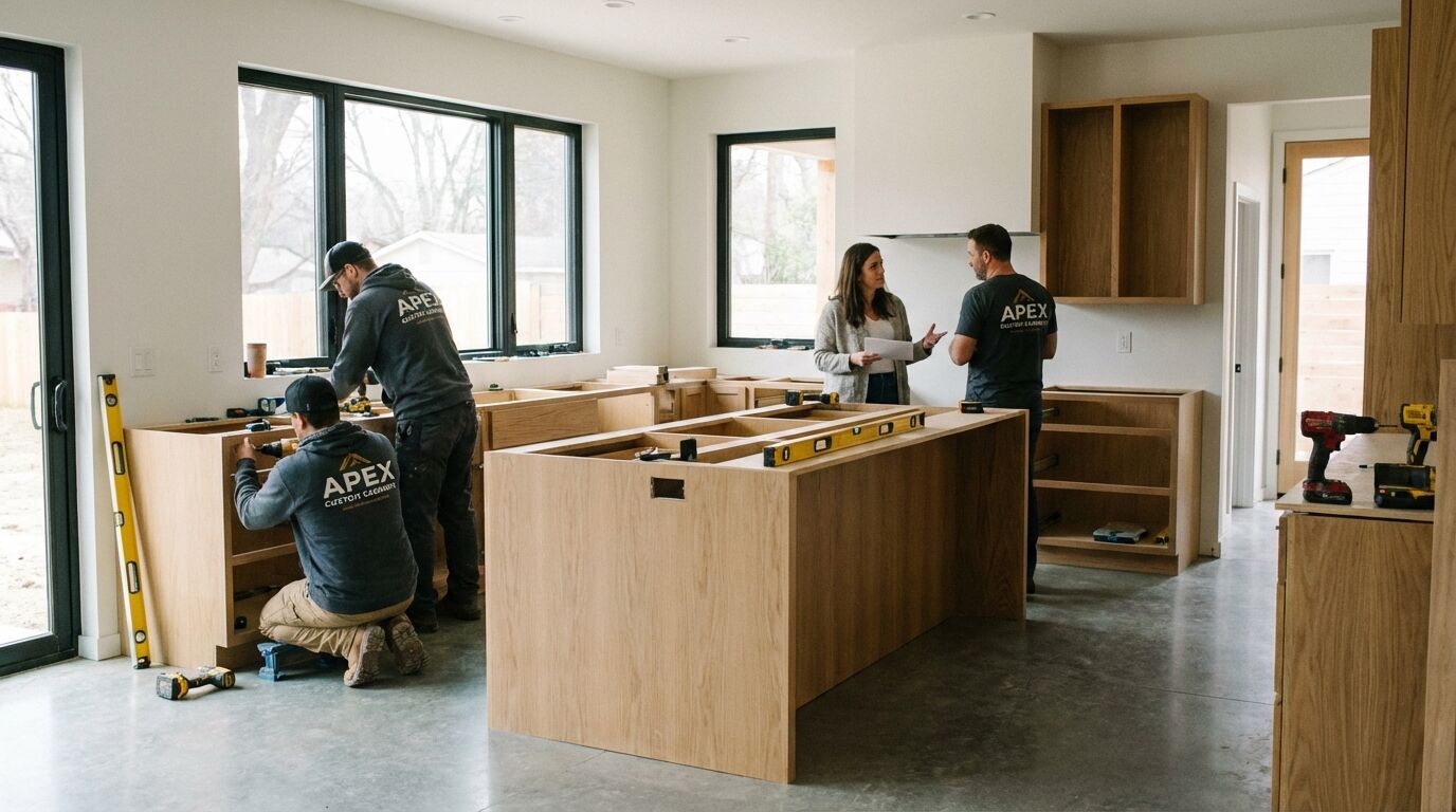 Instalación profesional de una cocina a medida con muebles y equipamiento