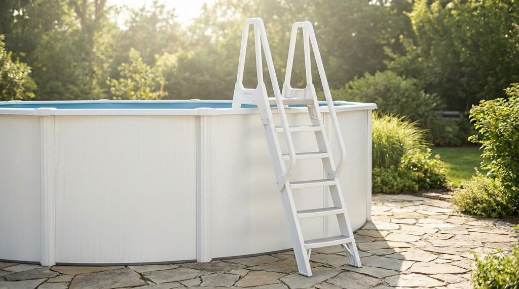 escalones de la piscina elevada