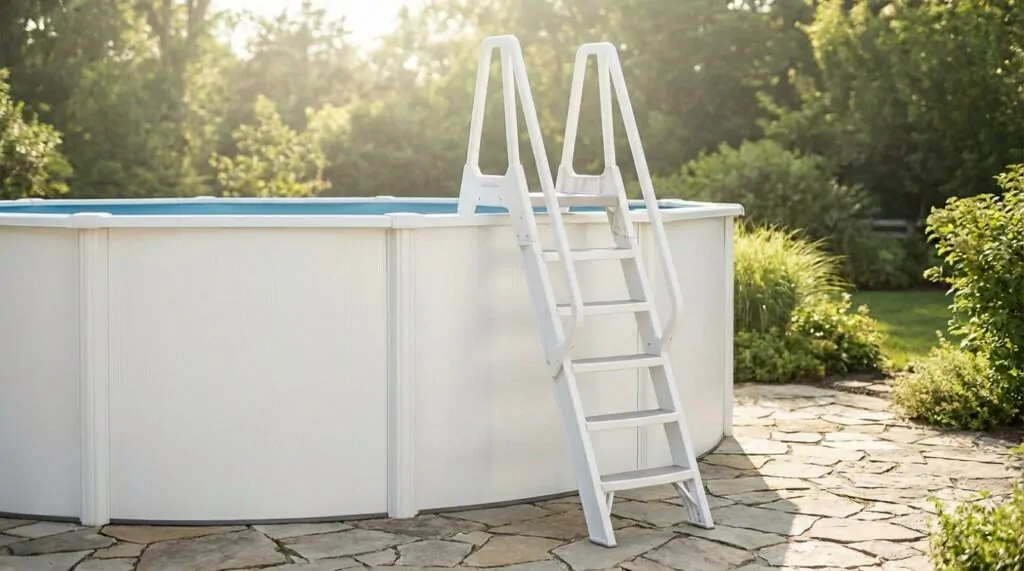 escalones de la piscina elevada