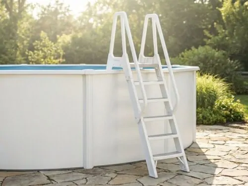 escalones de la piscina elevada