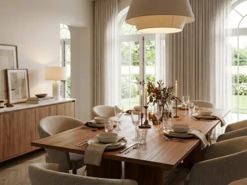 ensemble de mobilier dans une salle à manger