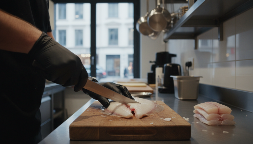 Cuchillo para filetear lenguado para preparar pescado