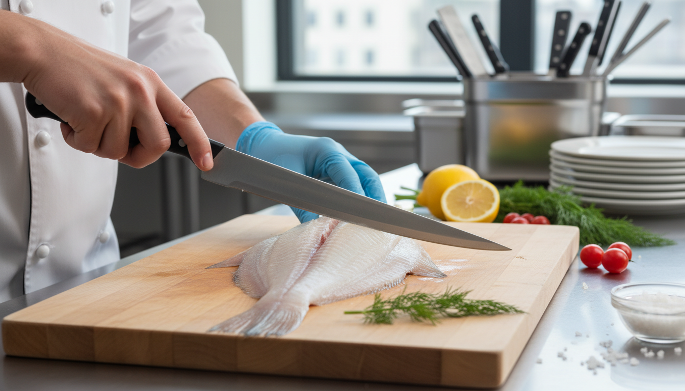 Técnica de fileteado con cuchillo de suela