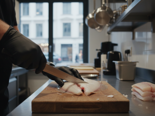 Cuchillo para filetear lenguado para preparar pescado