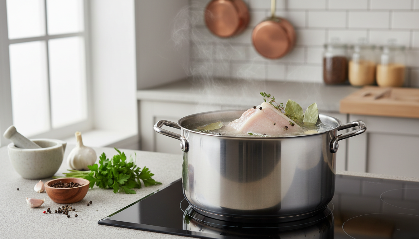 paletilla de cordero cruda y semisalada antes de cocinarla en agua