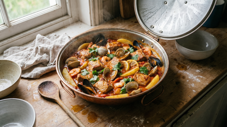 Pork and seafood cataplana Pork and seafood cataplana